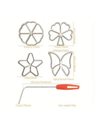 مجموعة قوالب بشكل زهرة 5قطع، قالب بونويلوس بمقبض , قوالب تيمبال مع قالب أتشابام, مجموعة وافل بشكل روزيت ب4تصميم الفراشة النجمة الشجرة و العجلة مع أداة الرفع