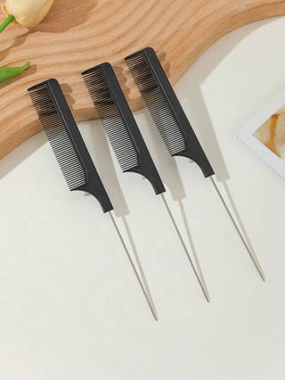 3 قطع للنساء فولاذ دبوس مشط ذيل الفئران , يضايق مشط , مع فولاذ غير قابل للصدأ ذيل الى منزل و صالون استخدام