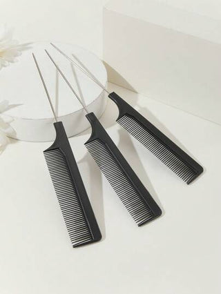 3 قطع للنساء فولاذ دبوس مشط ذيل الفئران , يضايق مشط , مع فولاذ غير قابل للصدأ ذيل الى منزل و صالون استخدام