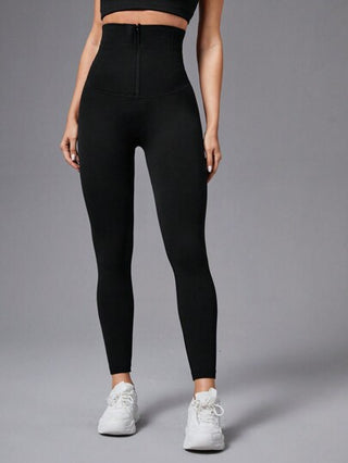 Seamluxe Sport مجموعة سروال ليجنز شكل البطن ورافع الأرداف النسائي، بخصر عالي الجودة بطيّة خالية من الغرز ومزود بسحّاب وشريط خصر قابل للتعديل وأبازيم للتحكم بالخصر وتشكيل الجسم