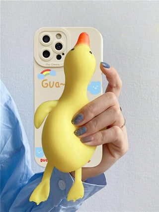 غطاء هاتف مطبوع بإوز لتخفيف الضغط النفسي ثلاثي الأبعاد، ملون، متوافق مع هواتف أبل أي فون 16/15/14/13/12/11/XS/XR/X/7/8 بلس/برو ماكس، غطاء واق