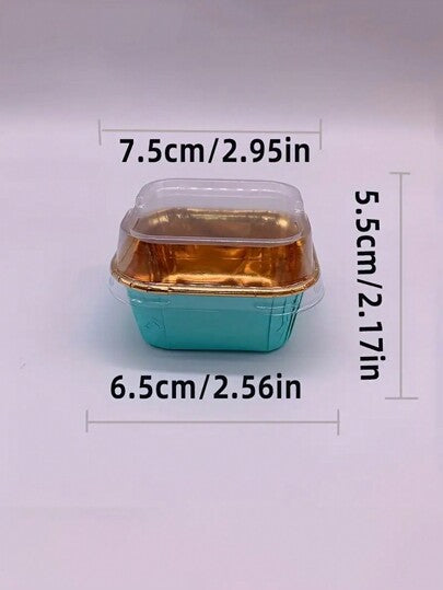 50/25كوب ورقي مربع المشكلة مقاوم للدهون بحافة مزورة مع غطاء، قالب كعكة مقاوم للحرارة للخبز، كعكة الحفل، عيد الميلاد، الهالوين