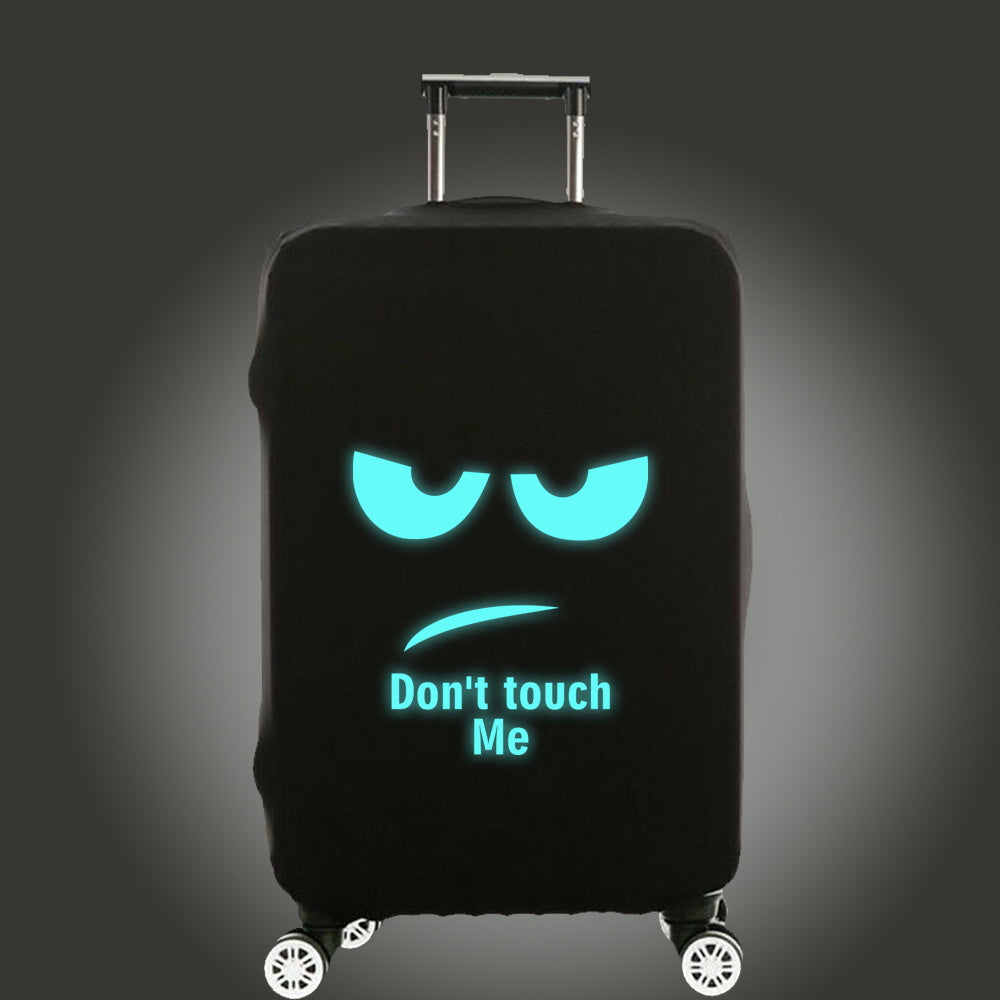 غطاء حقيبة سفر بنقشة كرتونية مضيئة بسيطة، إكسسوارات سفر مرنة لحقيبة التروللي