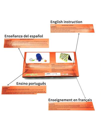 لعبة الثعابين والسلالم، لعبة إستراتيجية، هدية، لعبة قابلة للطي والحمل، مثالية للسفر، ألعاب كلاسيكية، حجم اللوحة: 25*25 سم / 10*10 بوصة، ألعاب حفلات، الإنجليزية، لون كوب النرد عشوائي، عيوب على الجزء الخلفي من اللوحة طبيعية