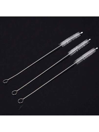 فرشاة تنظيف مصنوعة من الفولاذ المقاوم للصدأ 5قطع معادة الاستخدام أداة تنظيف مطبخية - مثالية لتنظيف الزجاج، السيليكون، القش والمزيد!