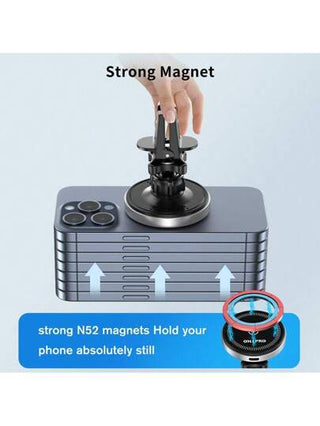 OHLPRO شاحن سيارة لاسلكي مغناطيسي متوافق مع MagSafe لهواتف آيفون 15/15 برو ماكس/15 برو/بلس/14/13/12/برو ماكس/برو/بلس/ميني، شحن سريع بمحاذاة تلقائية، حامل هاتف لفتحة تهوية السيارة، اكسسوارات سيارة، لاسلكي مغناطيسي
