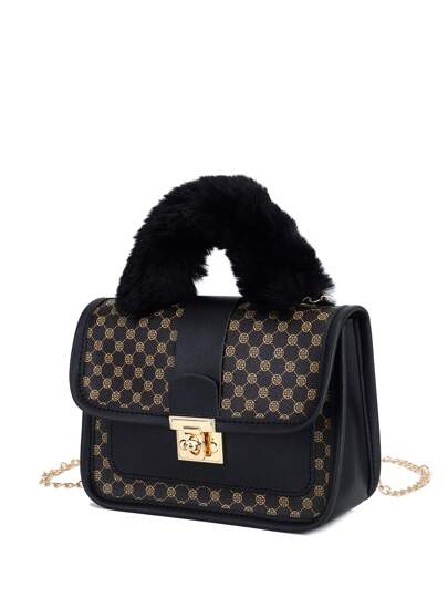 حقيبة يد ناعمة بطابع عتيق للفتات، حقيبة كتف بسلسلة معدنية جميلة، حقيبة جوال عارضة، خيار مثالي للهدايا