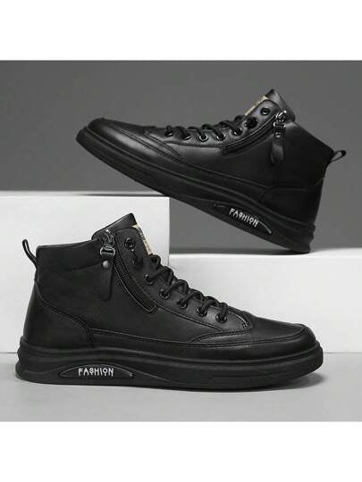 بوت كاجوال عالية الرقبة طراز كلاسيكي جديد لشتاء 2023، بوت جلدية مقاومة للماء بطراز إنجليزي للعمل والركوب