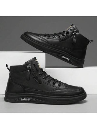 بوت كاجوال عالية الرقبة طراز كلاسيكي جديد لشتاء 2023، بوت جلدية مقاومة للماء بطراز إنجليزي للعمل والركوب