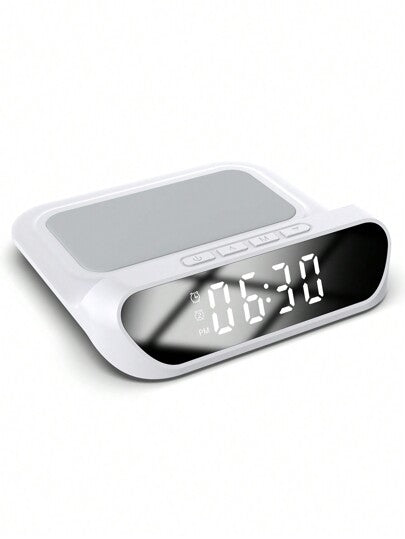 شاحن السلكي ساعة 2 في 1 - 15 واط، مناسب لشحن الهواتف المتوافقة مع Qi، يناسب هواتف آيفون من 8 إلى 15، مناسب للمكتب والسكن والمنزل