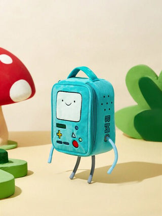 ADVENTURE TIME X حقيبة مستحضرات التجميل متناسقة الأشكال بطبعة كرتونية باللون الأزرق من البحيرة، هدايا