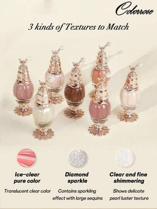 COLORROSE طلاء أظافر مقشر 11 مل، على أساس مائي، مع زيت مغذ، لون براق سطحه لامع، سريع الجفاف، رأس فرشاة دائري للتطبيق السهل