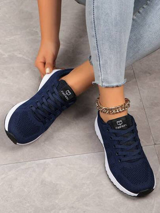 حذاء جري نسائي للاستخدام الخارجي، مصنوع من القماش خفيف الوزن مع دانتيل وشبكة مزخرفة بالزهور، حذاء جري للطرق برباطرمضان