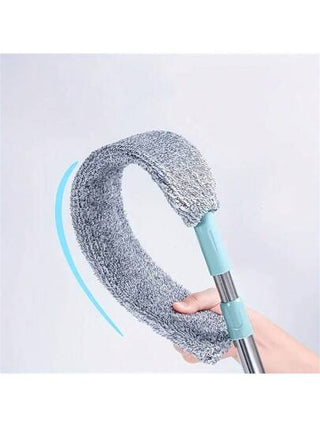 ممسحة غبار بألياف فائقة النعومة و قطب قابل للتمدد (40-55 إنش) ، منظف مرن و قابل للغسل للفراغات و أسفل أثاث الأريكة و السرير، لتنظيف أرضيات الفنادق و المطاعم ( لون القماش البديل عشوائي )