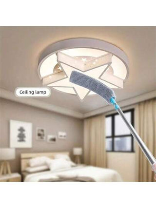 ممسحة غبار بألياف فائقة النعومة و قطب قابل للتمدد (40-55 إنش) ، منظف مرن و قابل للغسل للفراغات و أسفل أثاث الأريكة و السرير، لتنظيف أرضيات الفنادق و المطاعم ( لون القماش البديل عشوائي )