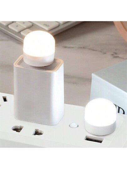 مصباح Usb ليلي صغير بقوة 10 قطع، لون ابيض دافئ لحماية العينين ، للقراءة في الظلام, يو اس بي لاب توب هاتف محمول يشحن مصباح ليد ليلي