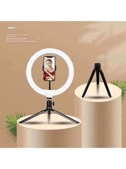 1 قطعة إضاءة حلقية LED للسيلفي فيديو البث المباشر للتصوير ضوء حلقي مع حامل ثلاثي القوائم للهاتف
