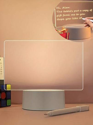 لوح كتابة أكريليكي مضيء بالأدوات الكهربائية ويجعله عملية الكتابة ومحو الكتابة سهلة في الظلام، مدعوم من Usb، مناسب للمذكرات والرسائل والهدايا وتزيين الطاولة