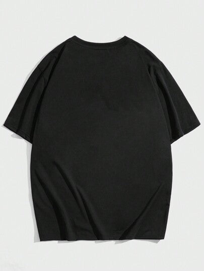 ROMWE MEN Grunge Punk تي شيرت بطباعة حرفية للرجال، مدرسة