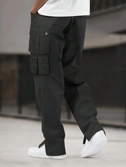 Manfinity Hypemode بنطلون كاجوال سفري من الرجال بسحاب