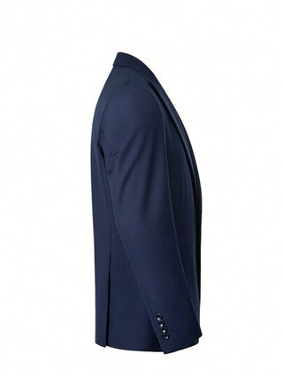 بدلة رجالية 3 قطع من فوروياي مجموعة بدلة للرجال أناقة لون أزرق داكن بتصميم ضيق مناسب ملابس سهرة بسترة أحادية الصدر سترة وسروال مناسبة لحفلات الزفاف والأعياد والعمل المقاسات من XS إلى 3XL