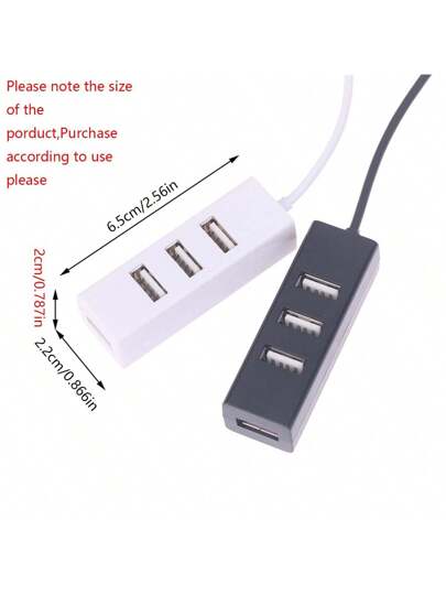 موزع Usb مع 4 منافذ و مدخل Usb واحد، تمديد Usb ،طول السلك 15 سم