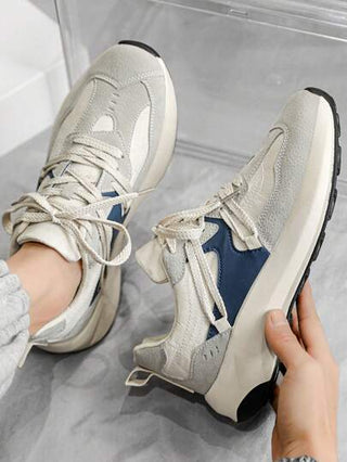 (المقاس صغير) أحذية رياضية رمادية بسيطة الطراز للرجال، خفيفة الوزن ومتعددة الاستخدامات للأنشطة الرياضية والترفيهية الخارجية