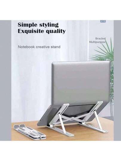 أثاث مكتبي تحويل مساحة عملك: حامل محمول أنيق يمكن طيه وتثبيته بمشبك لتحسين التهوية والموضع المريح وفعالية استخدام المساحة