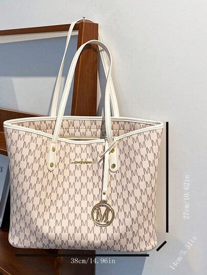 حقيبة تسوق كبيرة السعة بتصميم طباعة كامل للجسم بنمط حرفي زخرفي ذات مقبضين مناسبة للعمل والتنقل ، خفيفة الوزن ، محمولة ، سعة كبيرة ، مناسبة للمراهقات والنساء والطالبات الجامعيات ، مثالية للعودة إلى المدرسة والكلية والمدرسة المتوسطة والثانوية