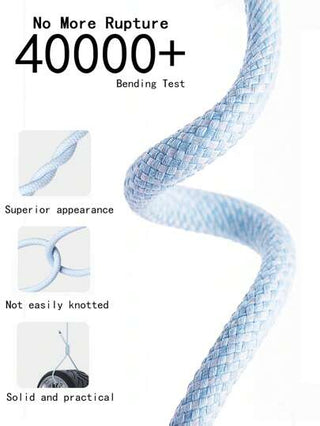 كبل شاحن سريع متعدد الألوان Type C إلى Type C 60 واط، شحن عالي السرعة ومتوافق مع مختلف أجهزة واجهة Type C