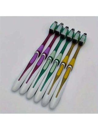 6 فُرَش أسنان يدوية ناعمة ذات شعيرات ناعمة للثيِّ الحساس ،تنظيف عميق للعناية بالفم للبالغين لاستخدام المنزلي اليومي