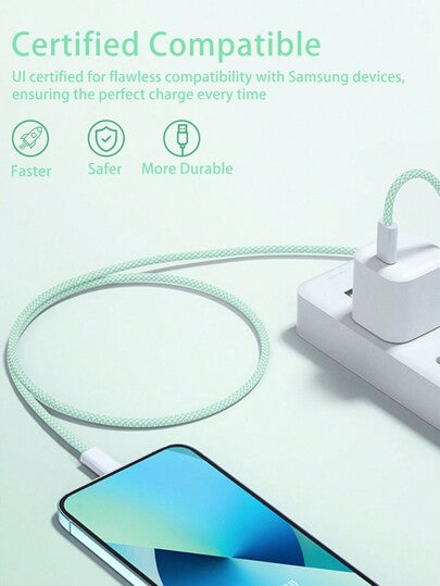 كابل شاحن سريع متعدد الألوان من نوع Type C إلى Type C بقوة 60 وات، شحن عالي السرعة ، متوافق مع مختلف الأجهزة ذات واجهة Type C