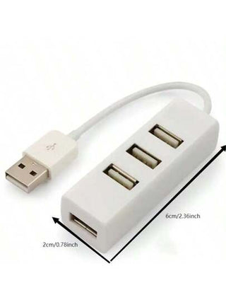 قطعة واحدة من وصلات موزع USB صغير، موسع موزع USB ب- 4 منافذ، محطة محول USB، مركز بيانات محمول رفيع للغاية، مقسم USB، أبيض