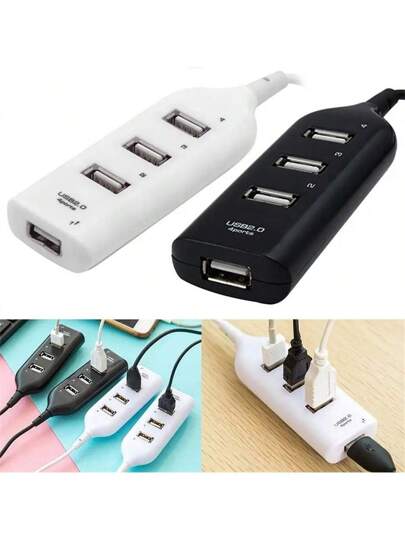 منفذ متعدد ميكرو يو اس بي 2.0 مع 4 منافذ أس بي، محور اس بي معزز للسرعة لمستلزمات الكمبيوتر الشخصي