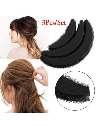 3pcs ، أدوات تصفيف الشعر Diy عصرية للحصول على ضربات جانبية واسعة وضربات شعر ، مشبك النحل مع وسادة إسفنجية لزيادة حجم الشعر ، وتصفيف شعر Diy للسيدات