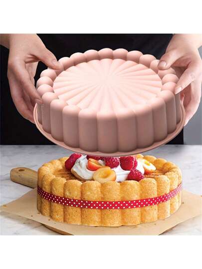 قطعة واحدة، قالب الكيك، قالب كيك دائري، قالب كيك غير لاصق، قالب كيك سيليكون، مقالي خبز لحفلات أعياد الميلاد، أداة خبز Diy، قالب كيك منزلي متعدد الوظائف، أدوات المطبخ، أدوات المطبخ