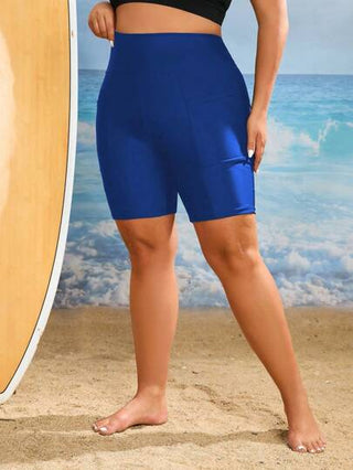 Swim SPRTY ملابس سباحة نسائية بمقاس كبير باللون الأزرق من أسفل الكرنفال