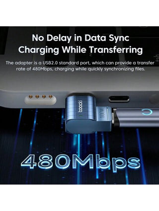 محول مغناطيسي Toocki OTG 100 واط من USB C إلى موصل النوع C متوافق مع Mi Oneplus Apple Laptop شحن سريع محول USBC