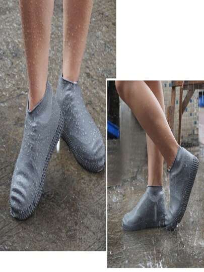 بوت واقٍ من المطر لكِ وله مقاوم للانزلاق من المطاط الناعم المضاد للماء زوج واحد، مصنوع من السيليكون السميك والمقاوم للتآكل، مناسب للدراجات والدرّاجات النارية