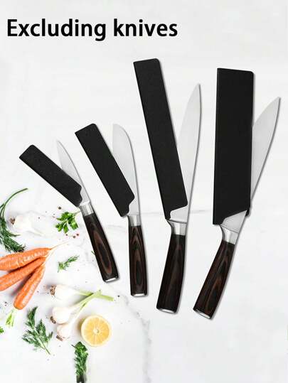 قطعة واحدة غطاء واقي سوداء من مادة ABS بملمس مخمل لحماية شفرة السكين من السقوط، أدوات مطبخ من الفولاذ المقاوم للصدأ، ملحقات طبخ (باستثناء السكاكين)، عرض للبيع