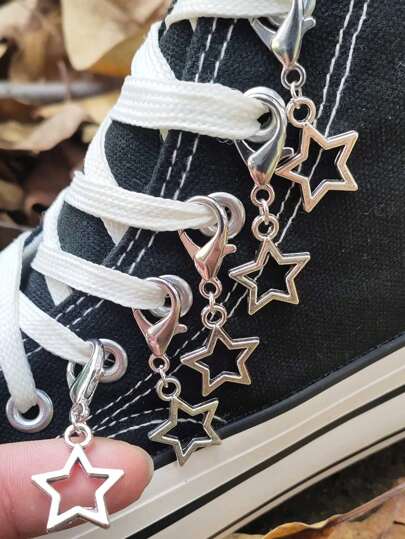 ROMWE 5 قطع شكل نجمي ديكور الأحذية ، اكسسوارات الأحذية للخريف والربيع والصيف والشاطئ أو الاستخدام اليومي للرجال والنساء