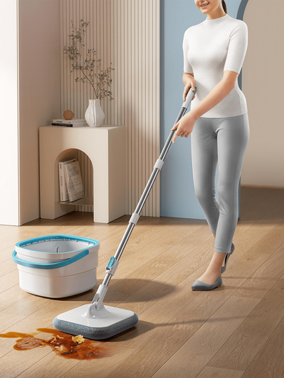 أدوات تنظيف الأرضيات الممسحة سهلة الاستخدام والصرف، ممسحة المنزل بعصابة عصرية بزاوية 360 درجة، أدوات تنظيف المنزل مكانس ممسحة الأرضيات للمنزل