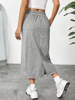 EZwear الرباط الخصر تنورة جيب غير المتماثلة