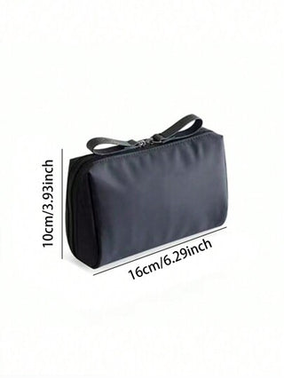 قطعة واحدة حقيبة مستحضرات تجميل مقاومة للماء ذات لون أسود بحامل أحمر شفاه، حقيبة مكياج محمولة للسفر باللون الأسود أو البيج الذي سيرسل عشوائيًا، منظم أساسيات السفر والأدوات الصحية، هدايا وإكسسوارات حقيبة مغلقة بسوستة، ملحقات أظافر