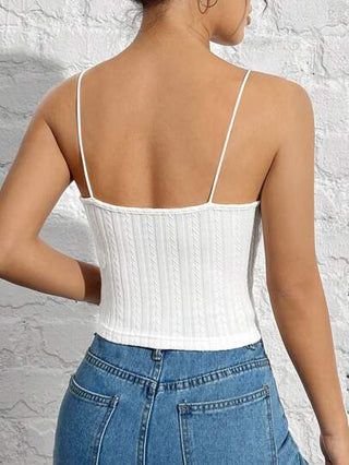 EZwear قميص نسائي بحمالات سباغيتي و قطعة دانتيل للصدر
