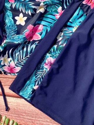 طقم تانكيني حريمي Swim Lushoire تانكيني متقاطع بطباعة استوائية شاطئية صيفية