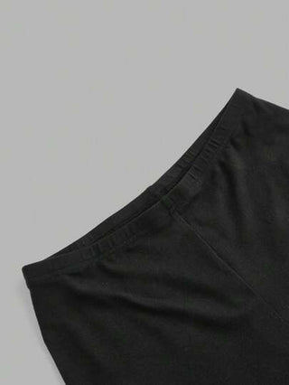 EZwear زوجان (2 قطعة) من السراويل القصيرة المُحكمة بلون أبيض وأسود للنساء ، صيفي