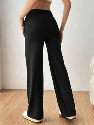 EZwear بنطلون بدلة نسائي مستقيم القصّة بلون سادة