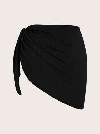 Swim Lushoire تنورة بغطاء جانبي لملابس سيدات بحجم إضافي وعقدة جانبية