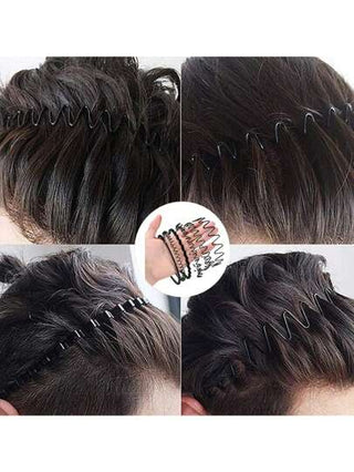 سوار شعر معدني موجي للأطفال 6 قطع